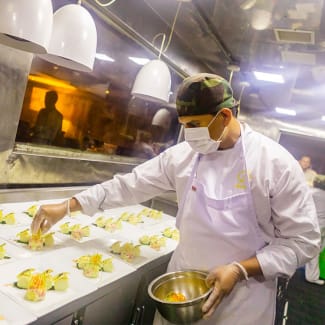 Dining aboard Delfin III