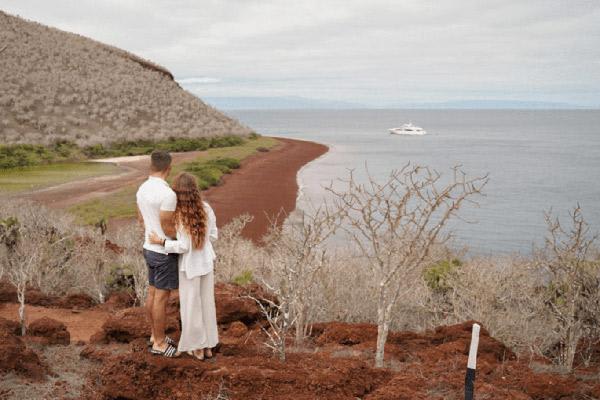 Grand Majestic’s 8-Day Itinerary A Day Two - Couple at North Seymour Island.
