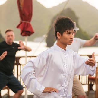 Tai Chi class onboard Ginger