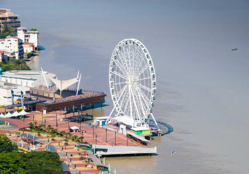 A,Top,View,Of,Guayaquil,City,In,Ecuador.,Buildings,,Malecon