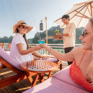 Ladies on the sun deck